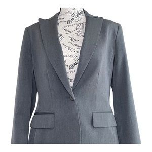 Anne Klein Gray Single Button Blazer Sz 6